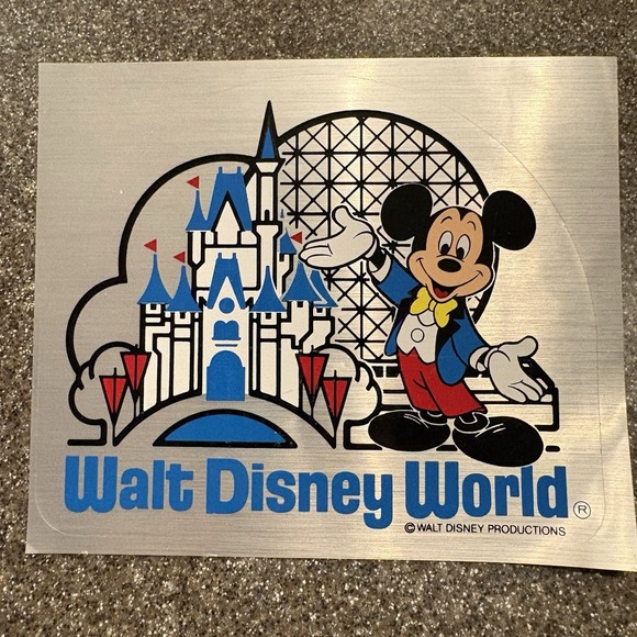 Other - Vintage Sticker Walt Disney World Resort Epcot Mickey Mouse Decal 1985